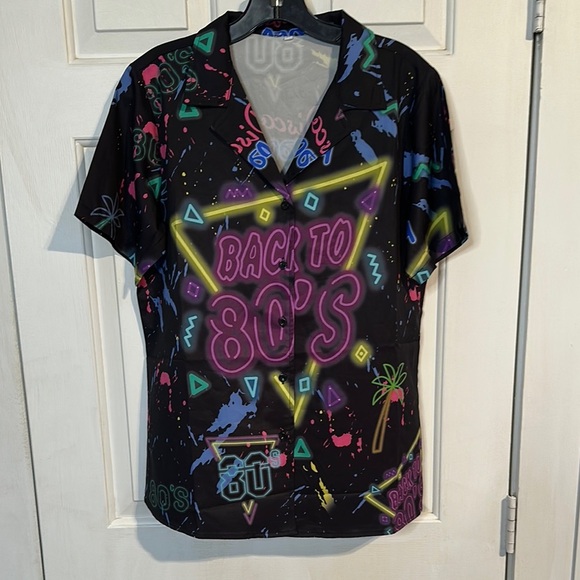 Back to the 80s Men’s Button Down Size Medium - Picture 1 of 4